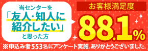 当センターを「友人・知人に紹介したい」お客様満足度88.1%