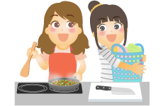 自炊してる女の子